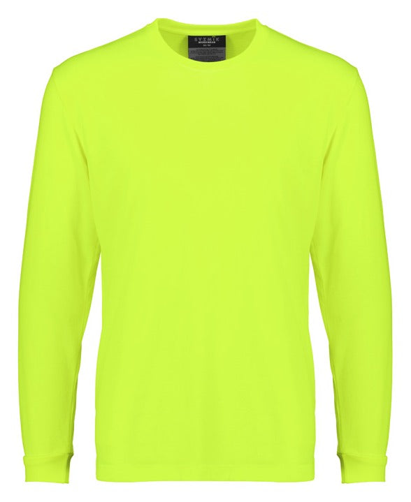 Mens Hi Vis Long Sleeve Tee Yellow front view