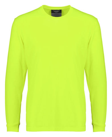 Mens Hi Vis Long Sleeve Tee Yellow front view