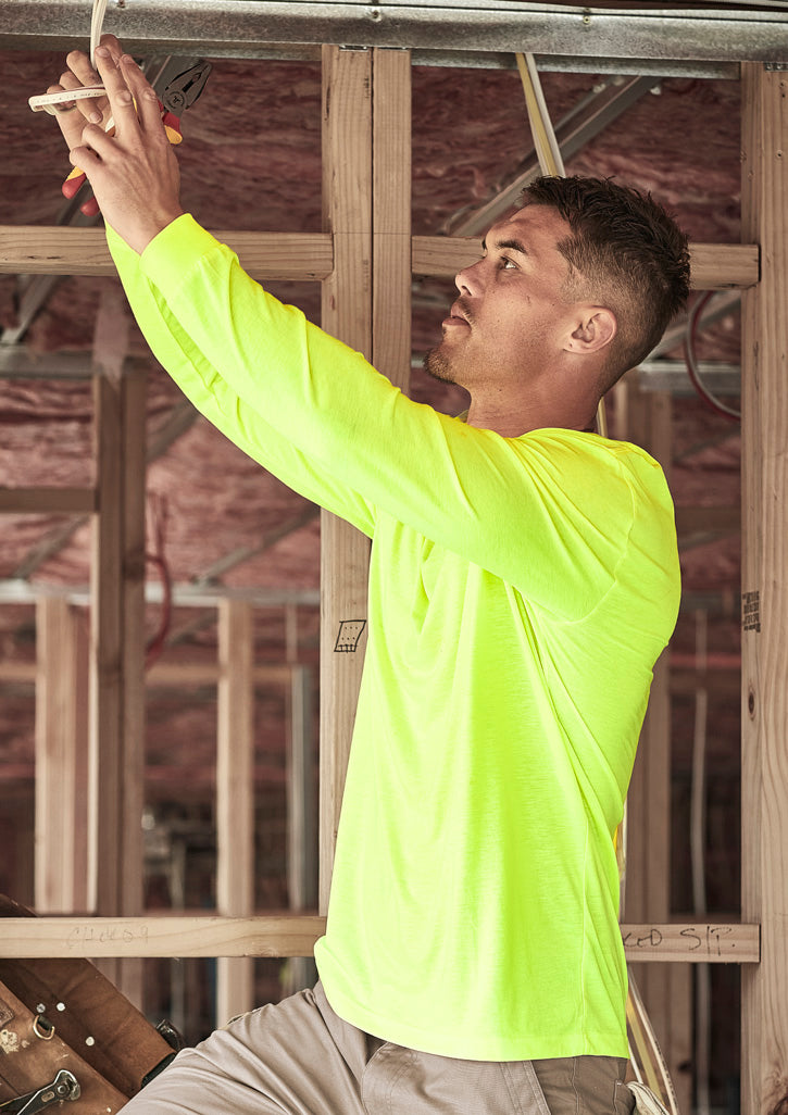 Mens Hi Vis Long Sleeve Tee-ZH390-syzmik-1