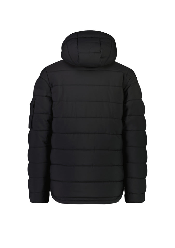 Unisex Streetworx Hooded Puffer Jacket Black back view