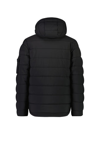 Unisex Streetworx Hooded Puffer Jacket Black back view