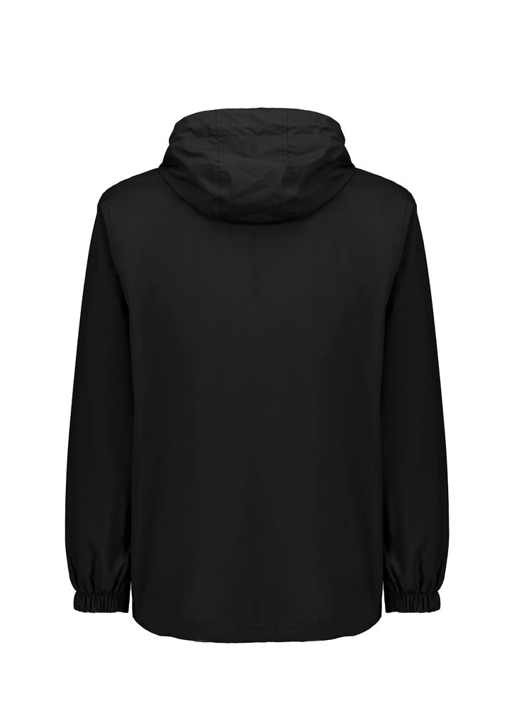 Unisex Super Light Packable Rain Jacket Black back view