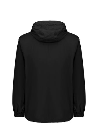 Unisex Super Light Packable Rain Jacket Black back view