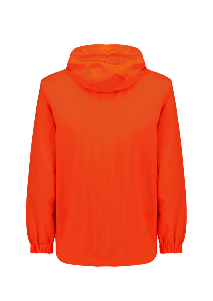 Unisex Super Light Packable Rain Jacket Orange back view