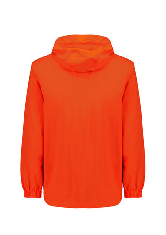 Unisex Super Light Packable Rain Jacket Orange back view