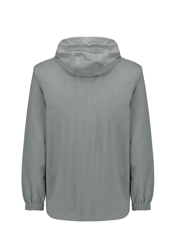 Unisex Super Light Packable Rain Jacket Silver back view