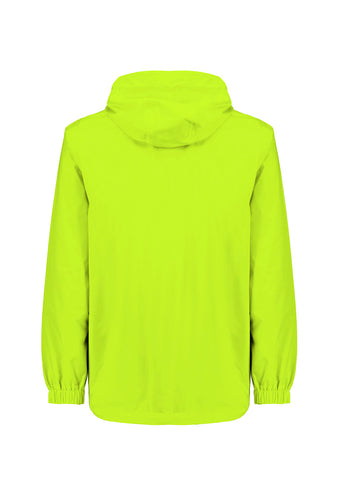 Unisex Super Light Packable Rain Jacket Yellow back view