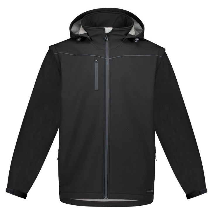 Unisex Streetworx 2 In 1 Stretch Softshell Jacket Black front view
