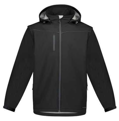Unisex Streetworx 2 In 1 Stretch Softshell Jacket Black front view