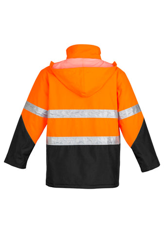 Mens Hi Vis Storm Jacket Orange/Black back view