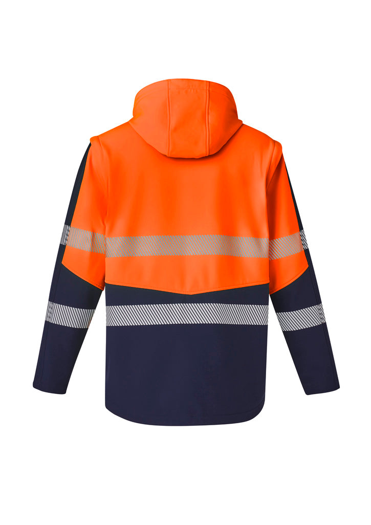 Unisex Streetworx 2 In 1 Stretch Softshell Jacket Orange/Navy back view