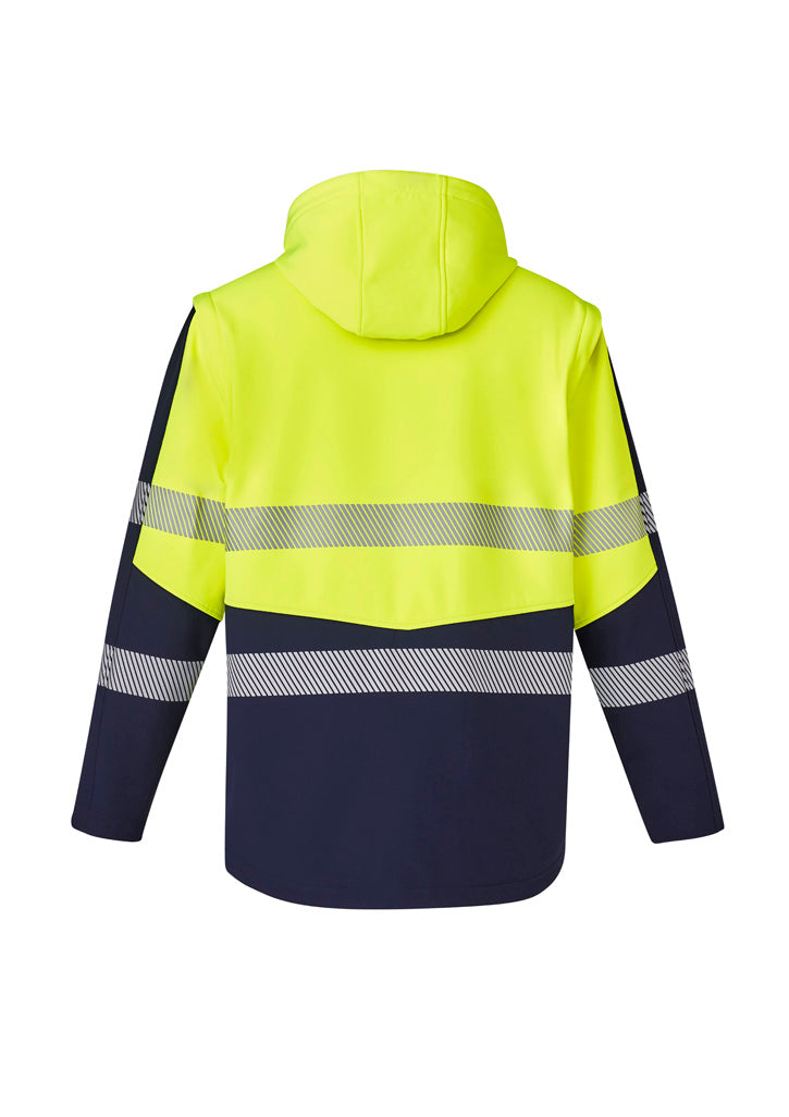 Unisex Streetworx 2 In 1 Stretch Softshell Jacket Yellow/Navy back view