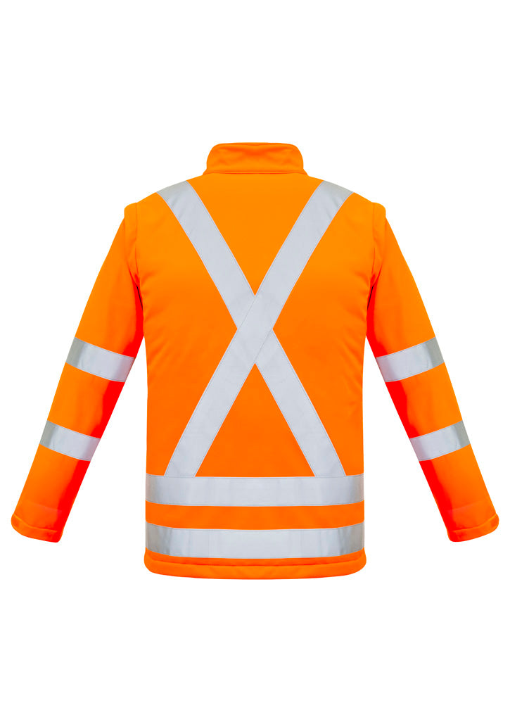 Unisex Hi Vis X Back 2 In 1 Softshell Jacket Orange back view