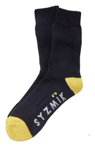 Bamboo Work Socks (3 Pack) Black/Yellow back view