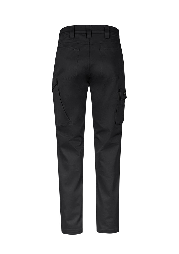 Mens Essential Basic Stretch Cargo Pant Black back view