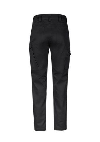 Mens Essential Basic Stretch Cargo Pant Black back view