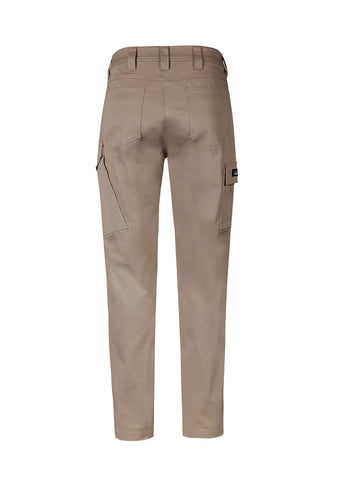 Mens Essential Basic Stretch Cargo Pant Khaki back view