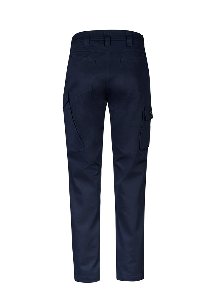 Mens Essential Basic Stretch Cargo Pant Navy back view