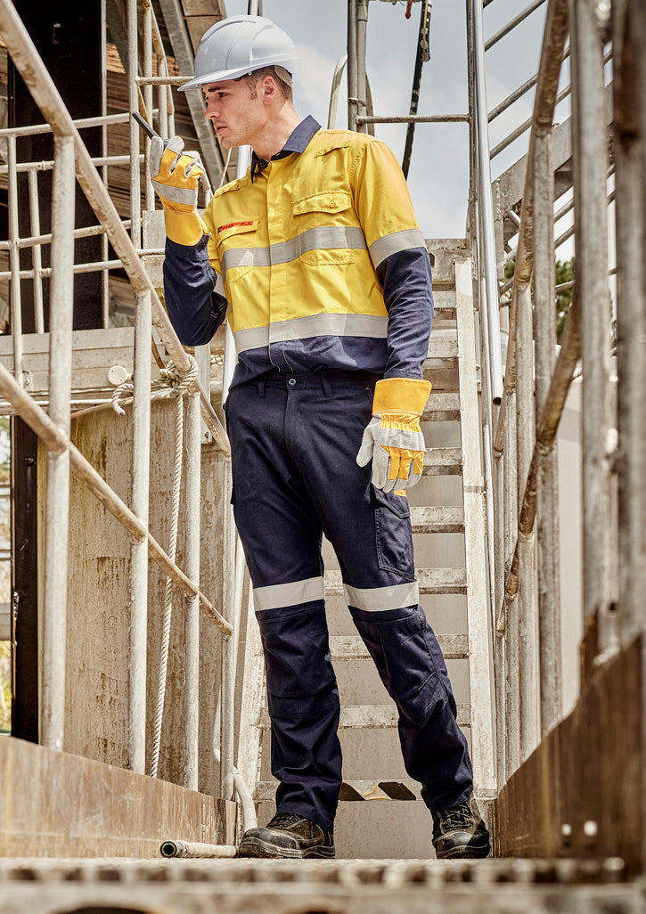 Mens Orange Flame Taped Cargo Pant (Stout)-ZP521S-syzmik-0