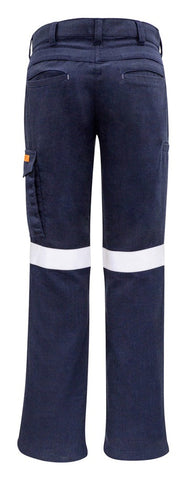 Womens Orange Flame Taped Cargo Pant Navy back view
