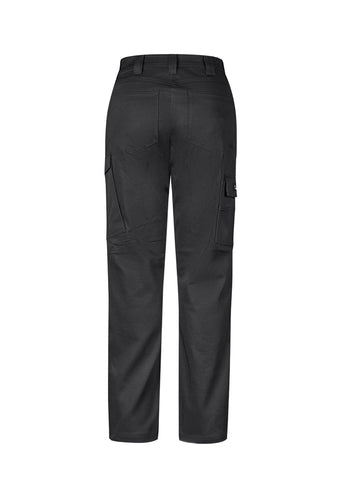Womens Essential Basic Stretch Cargo Pant Charcoal back view