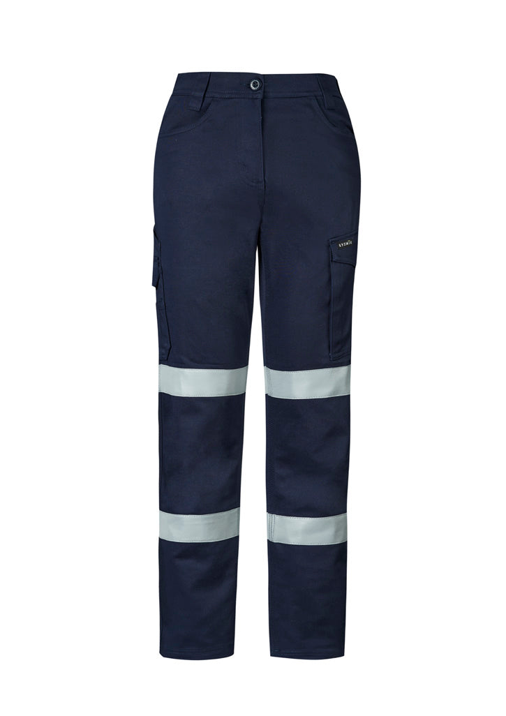 Womens Essential Stretch Taped Cargo Pant Navy front view
