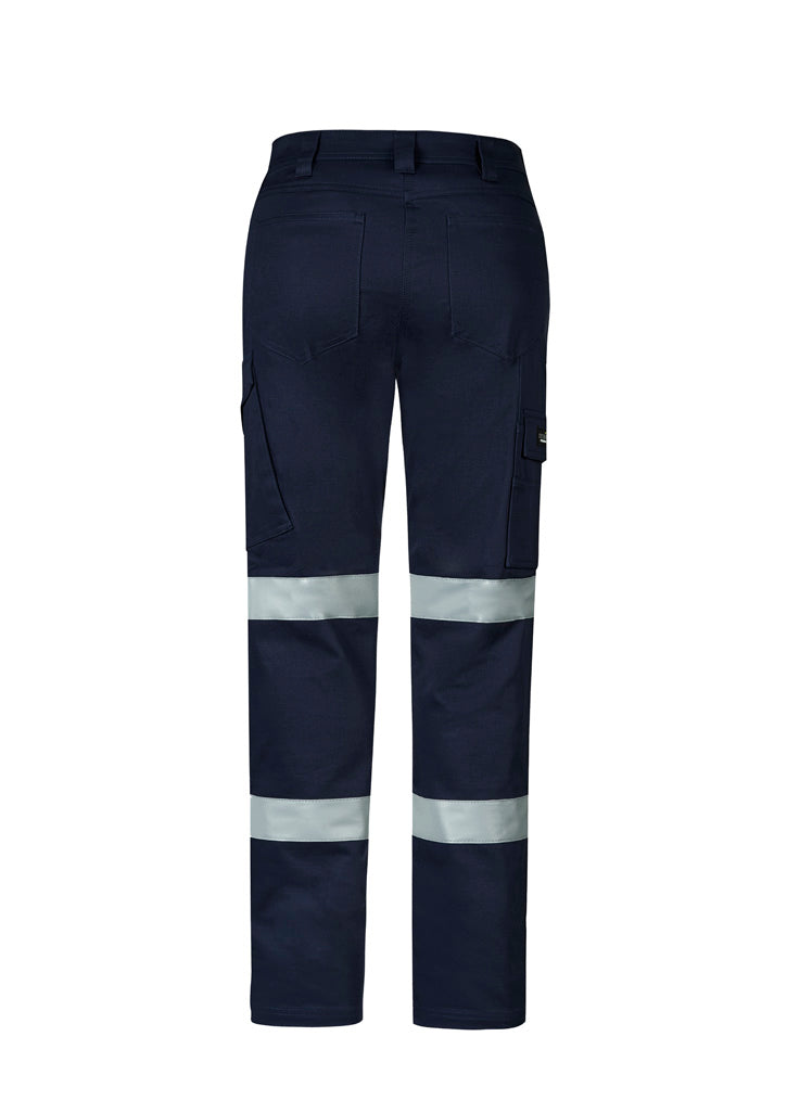 Womens Essential Stretch Taped Cargo Pant Navy back view