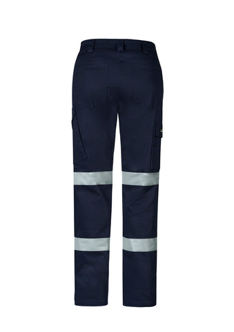 Womens Essential Stretch Taped Cargo Pant Navy back view