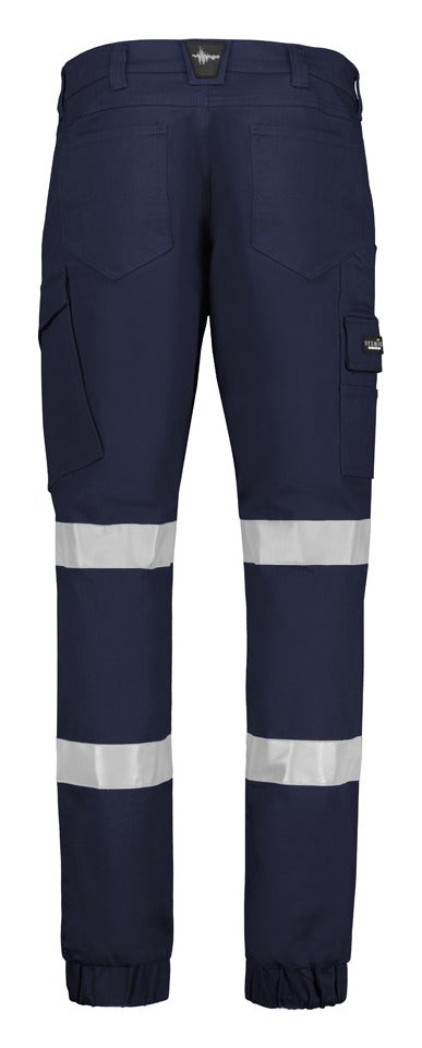 Mens Essential Stretch Taped Cargo Pant - Cuffed Navy back view