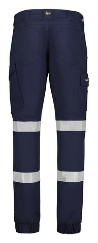 Mens Essential Stretch Taped Cargo Pant - Cuffed Navy back view