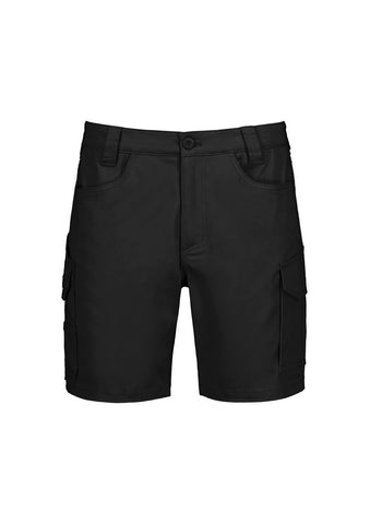 Mens Essential Stretch Cargo Short Black front view