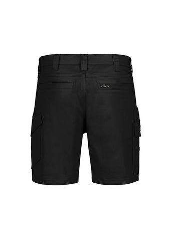 Mens Essential Stretch Cargo Short Black back view