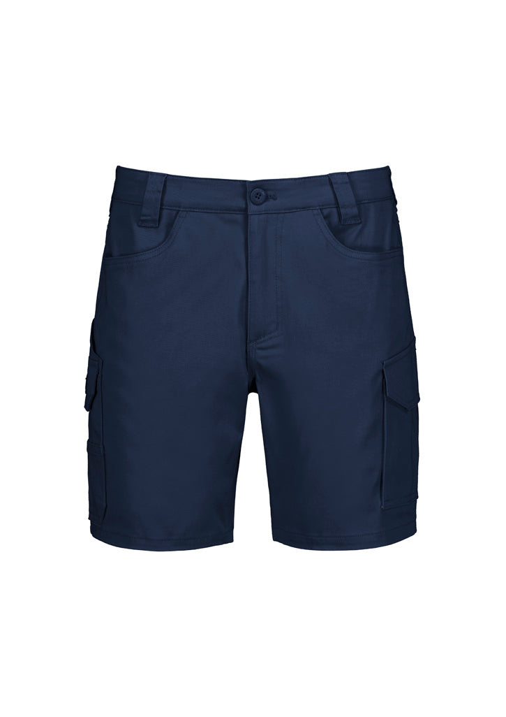Mens Essential Stretch Cargo Short Navy front view