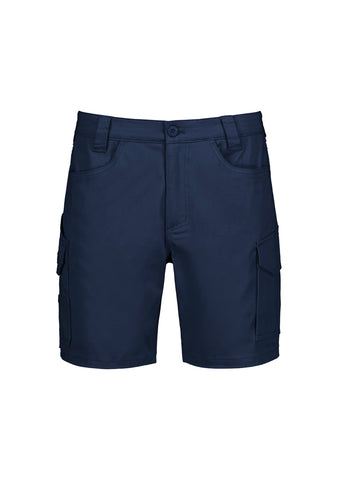 Mens Essential Stretch Cargo Short Navy front view