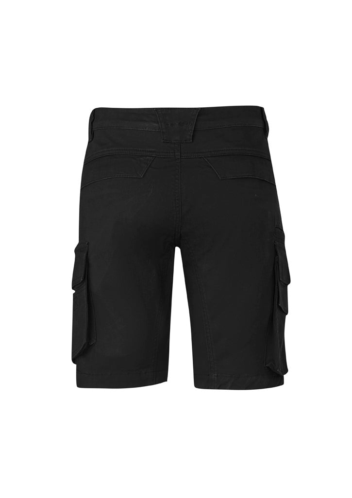 Mens Streetworx Curved Cargo Short Black back view