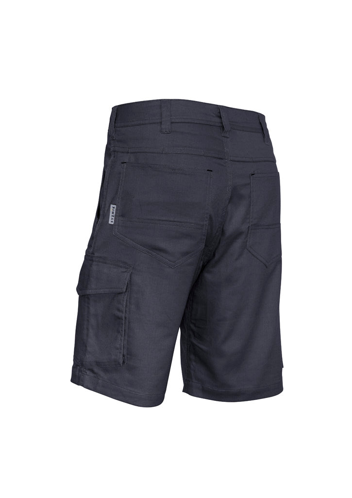 Mens Rugged Cooling Vented Short Charcoal back view