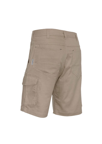 Mens Rugged Cooling Vented Short Khaki back view