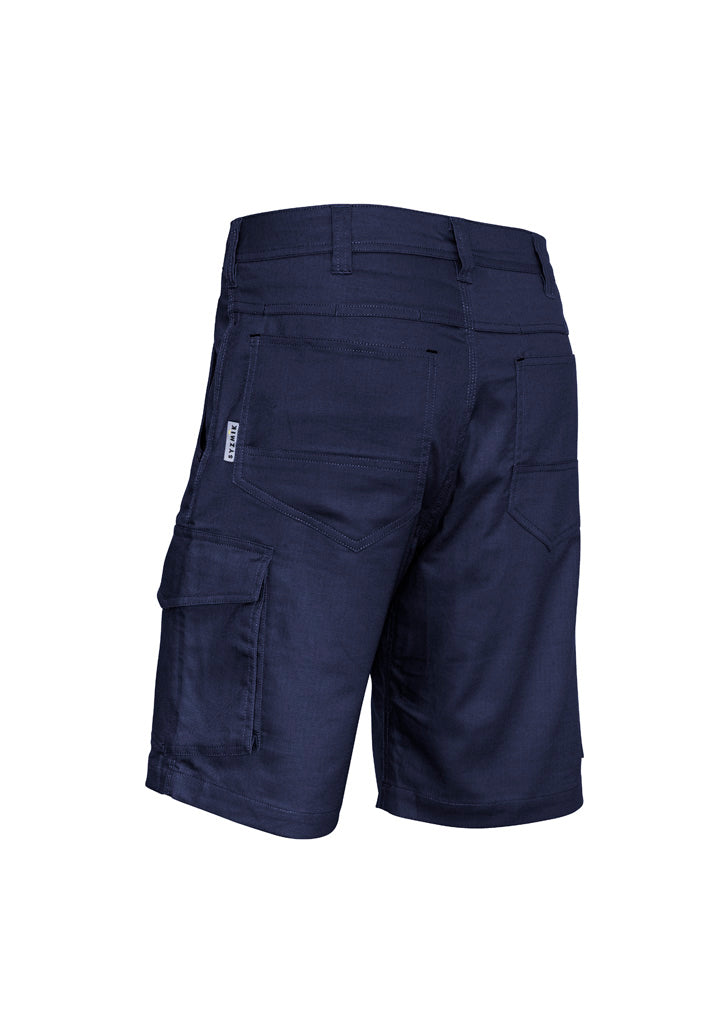 Mens Rugged Cooling Vented Short Navy back view