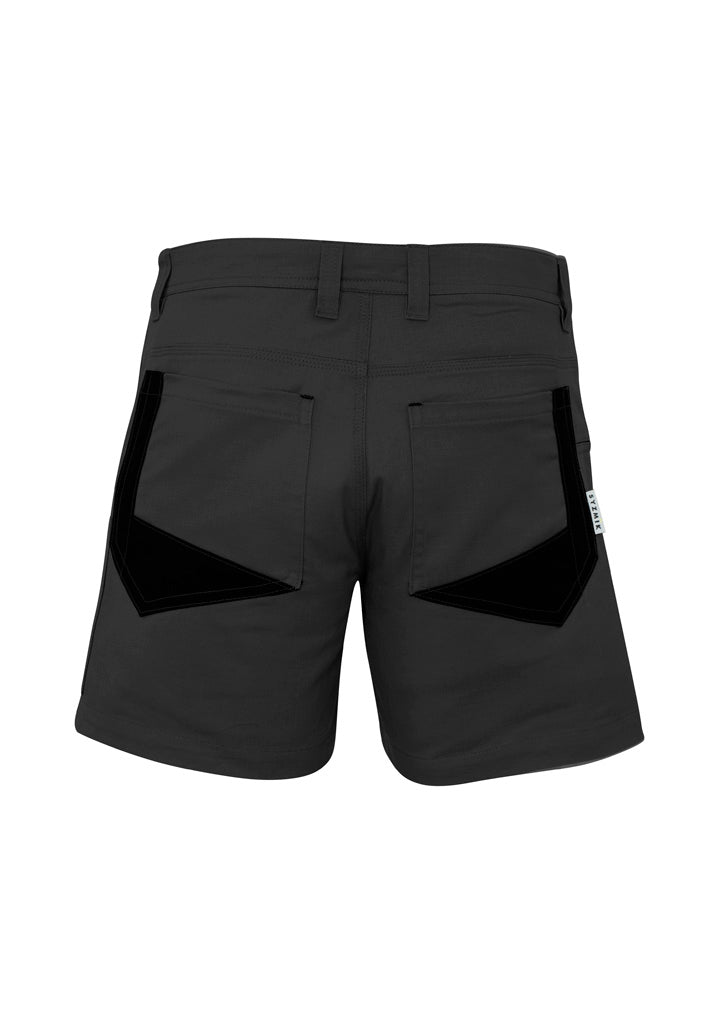 Mens Rugged Cooling Short Short Charcoal back view