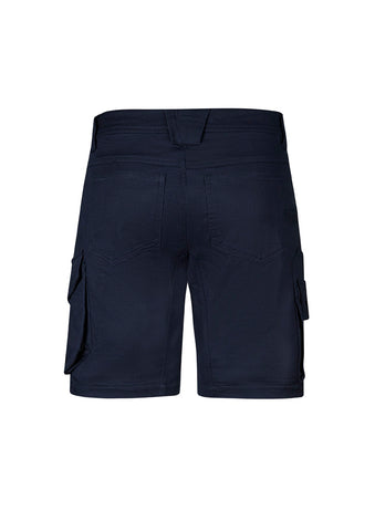 Mens Rugged Cooling Stretch Short Navy back view