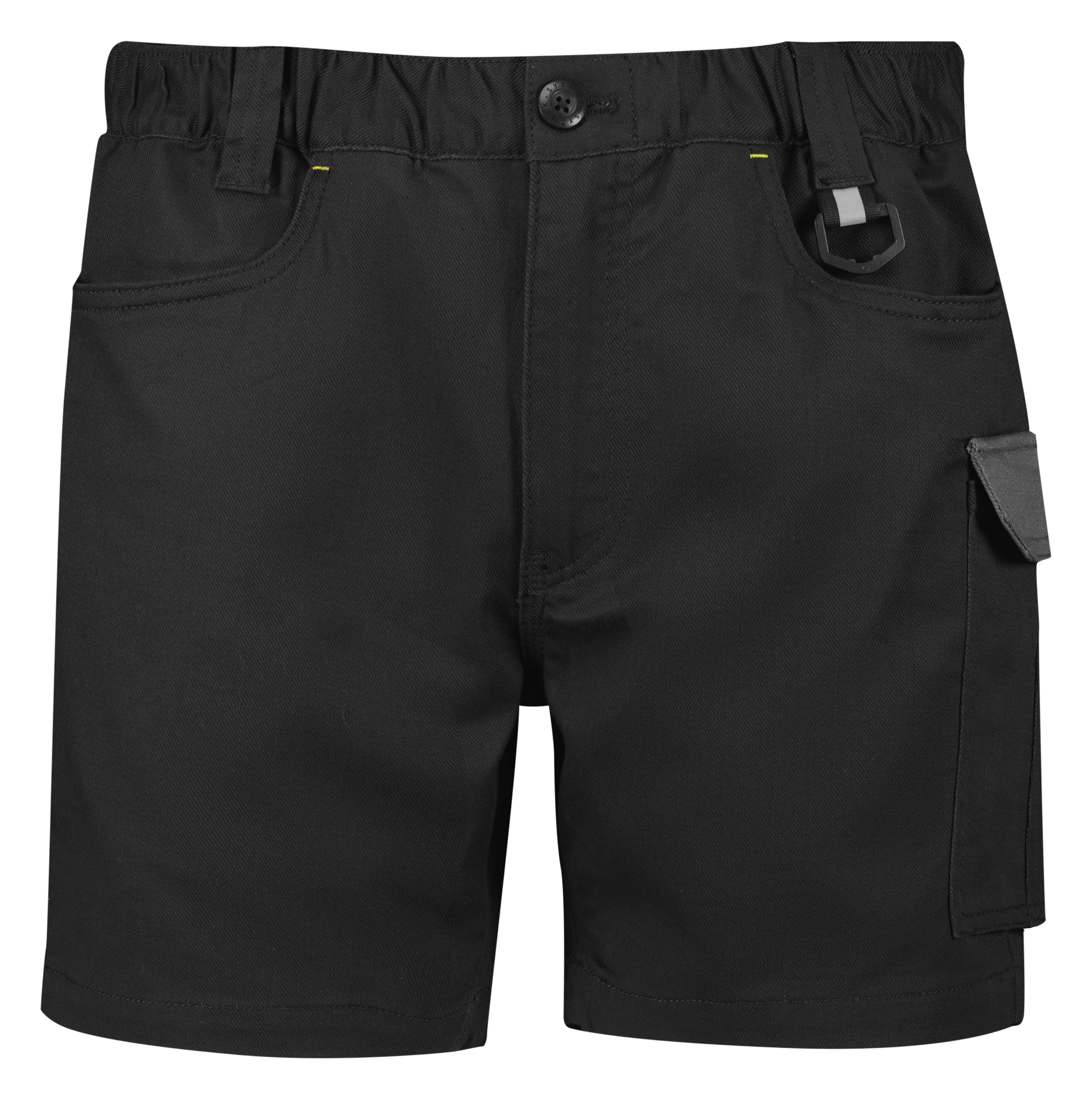 Mens Rugged Cooling Stretch Short Short Black front view