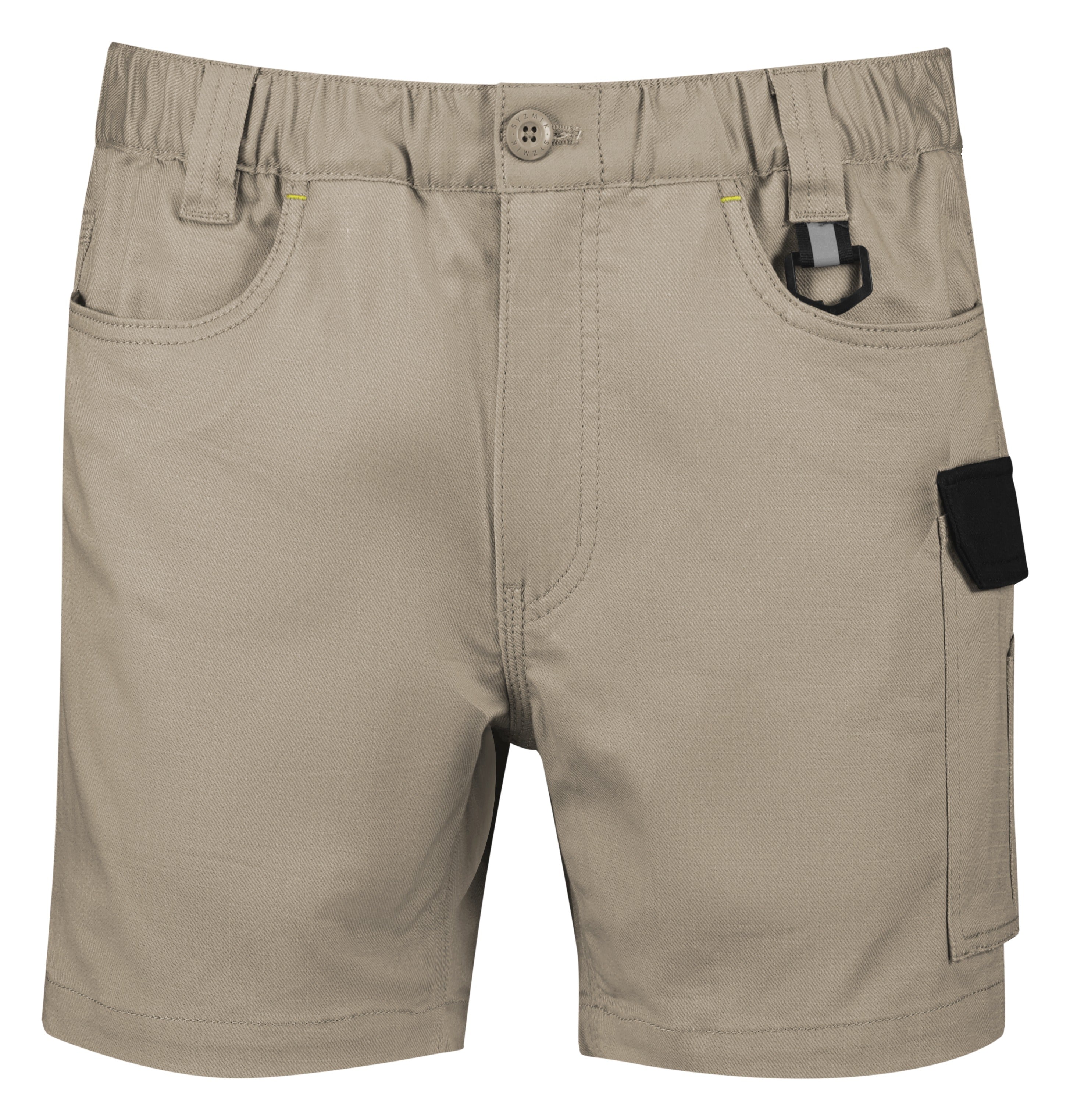 Mens Rugged Cooling Stretch Short Short Khaki front view