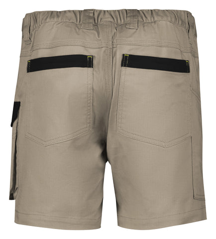 Mens Rugged Cooling Stretch Short Short Khaki back view