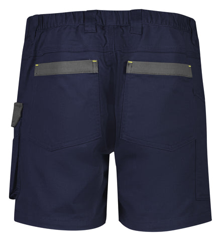 Mens Rugged Cooling Stretch Short Short Navy back view