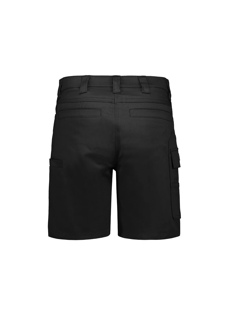 Womens Essential Stretch Cargo Short Black back view