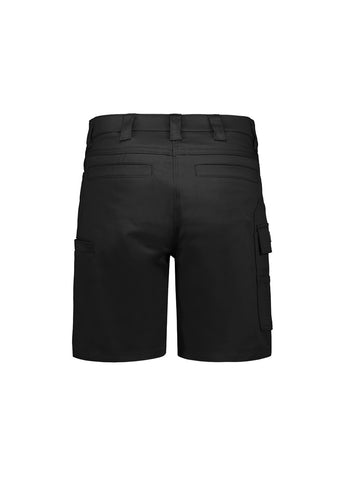 Womens Essential Stretch Cargo Short Black back view