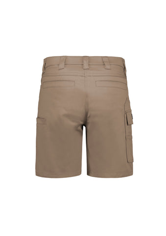 Womens Essential Stretch Cargo Short Khaki back view