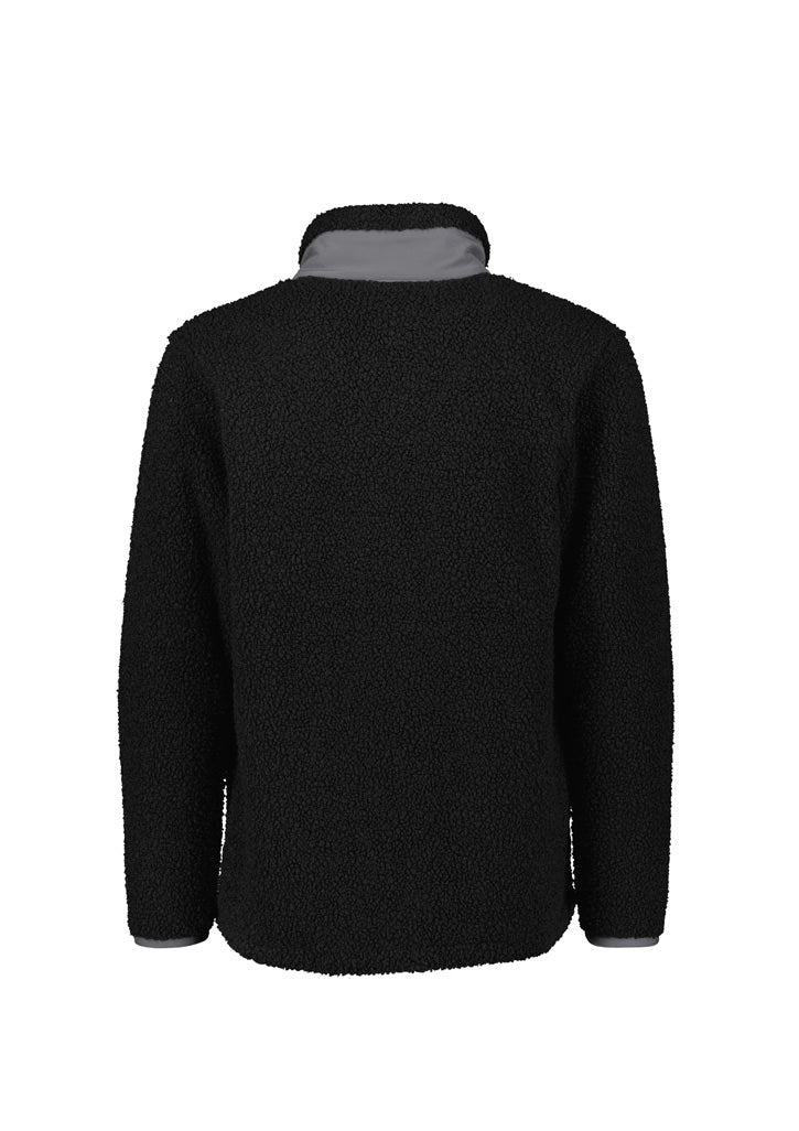 Unisex Streetworx Full Zip Sherpa Fleece Black back view