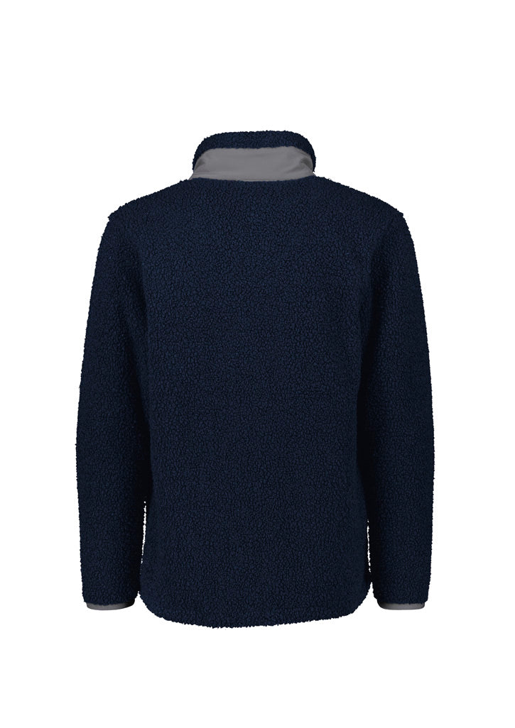 Unisex Streetworx Full Zip Sherpa Fleece Navy back view