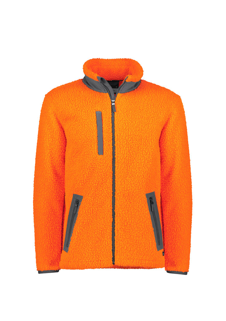 Unisex Streetworx Full Zip Sherpa Fleece Orange front view